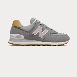 New Balance Womens 574 Steel with Rose Water